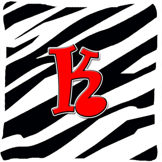 Monogramme initiale Zebra intérieur/extérieur Throw Pillow, K