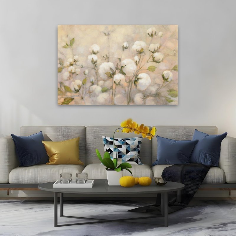 Contemporary Cotton Field, 60" H x 40" W