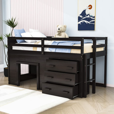 Dianira Kids Twin Loft Bed with Drawers