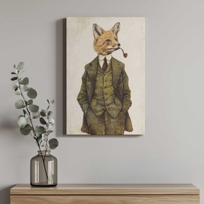 The Fox By Mike Koubou Canvas Art Print