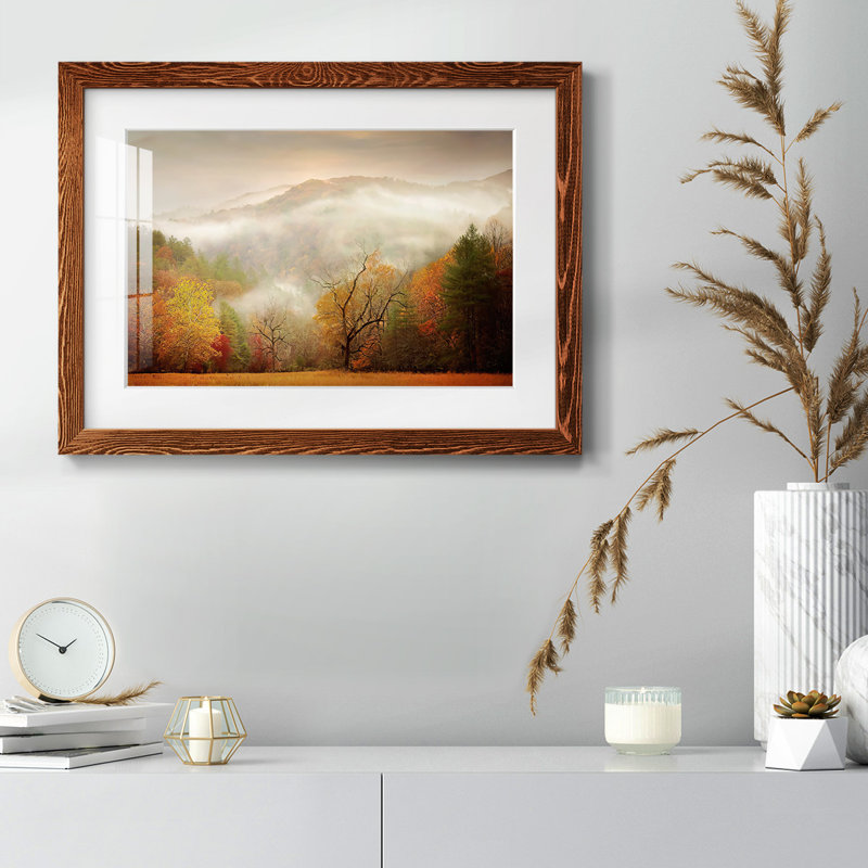 Étude de photographie brume d'automne, H 18 po x l 26 po x P 1,5 po, Érable