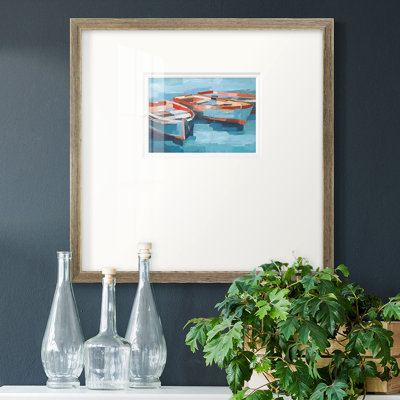 Primaire, bateaux, impression encadrée