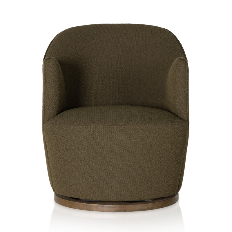 Aurora Wide Swivel Armchair, Fiqa Olive Boucle