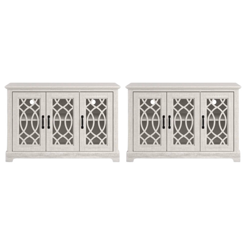 Wragby Transitional Coordinated Storage Sideboard Set Of 2, Ivory/Knotty Oak