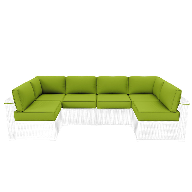 14-Piece Outdoor Replacement Cushion Set Seat/Back Cushion，26'' W X 26'' D，Only Cushions, Grass Green, 26" L x 26" W x 5" H