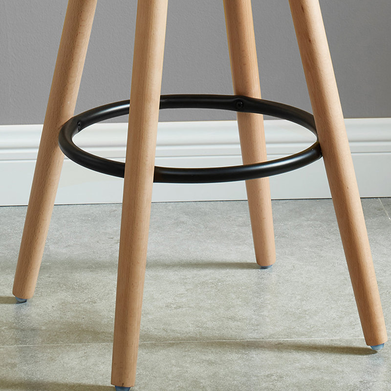 Modern ABS and Solid Wood 26" Counter Stool, Set of 4, Black