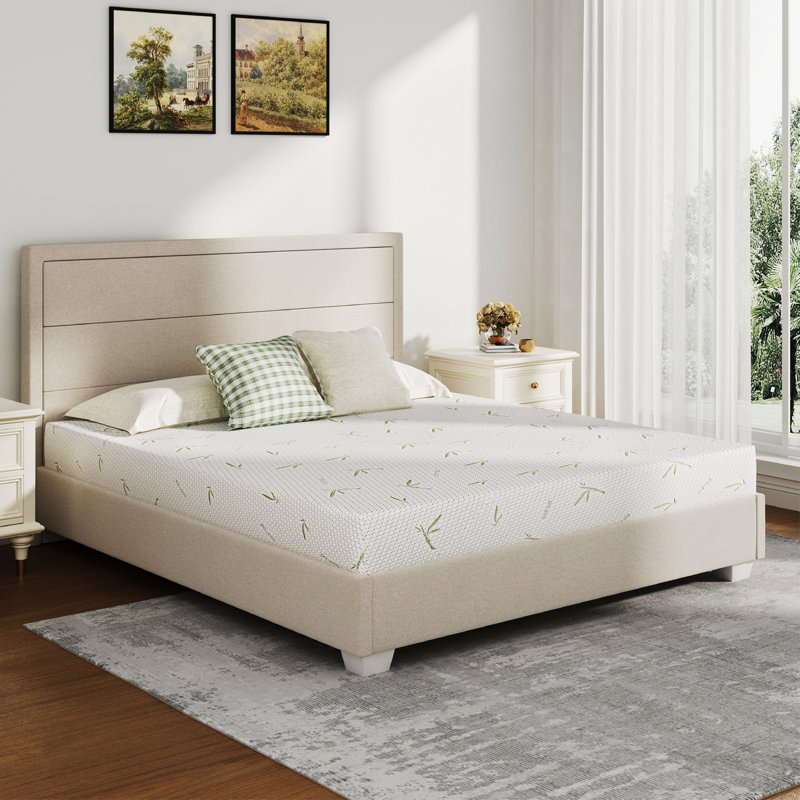 Matelas en mousse viscoélastique imprégnée de gel avec housse en rayonne de bambou 8 po Glenni, Très grand lit, 10"