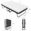 Lit pliant avec matelas, lit d'invité portable sur roulettes, L 75 po x l 46 po