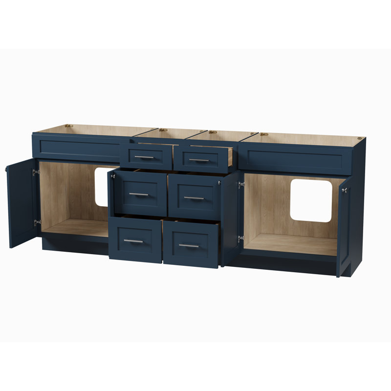 Disar 90 Double Bathroom Vanity Base Only, Blue