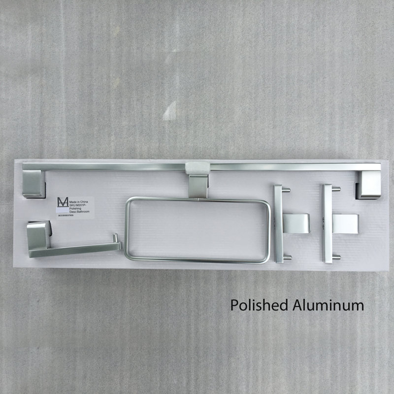 5 - Piece Bathroom Hardware Set, Polished Aluminum
