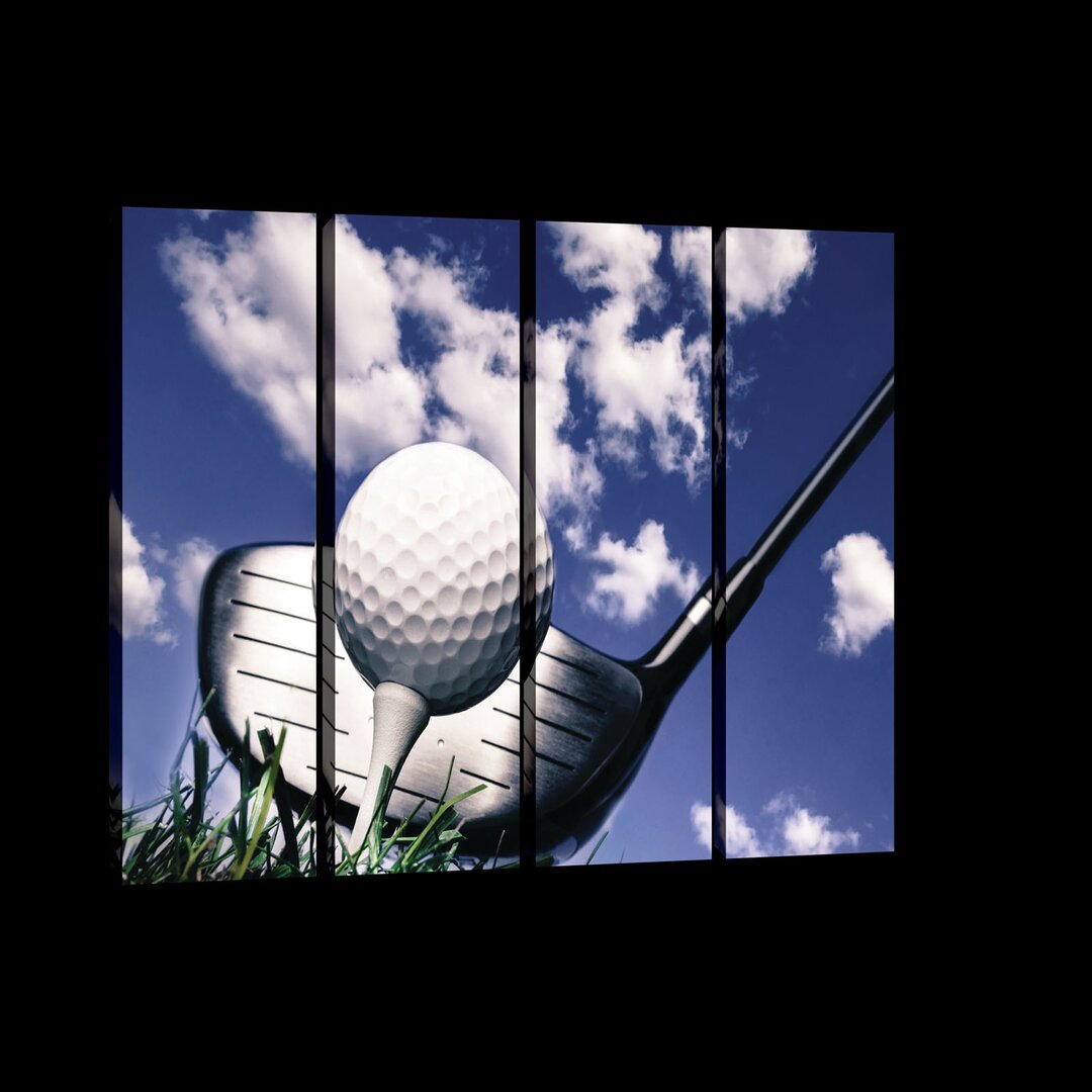 4-tlg. Leinwandbilder-Set Golfspiel Und Blauer Himmel