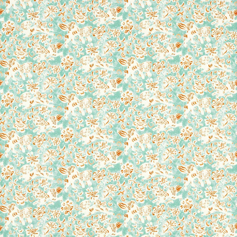 Koya Fabric, Azul/Paprika