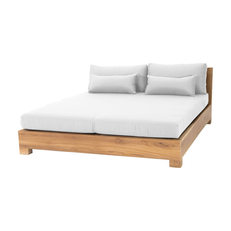 Monterey Teak Outdoor Daybed Lounger, White