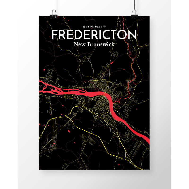 Frederion City Map - No Frame Print, 70cm H x 50cm W