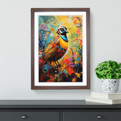 Partridge Expressionism - Single Picture Frame Print on Wood