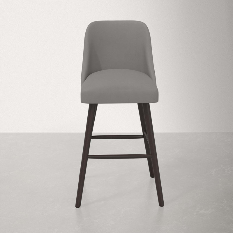 Tabouret Gallie, Tabouret de bar (siège d'une hauteur de 31 po), Espresso, Velours performance loutre classique