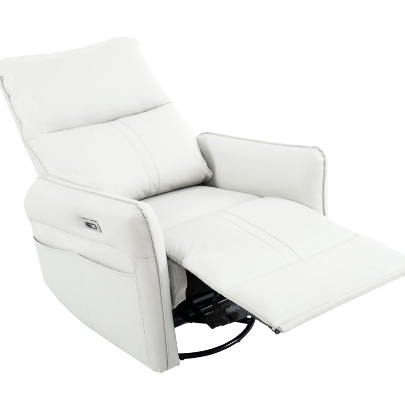 360 Swivel Rocking Chair With Modern Appeal - Chair, Ideal For Primary Living Space, Light Gray