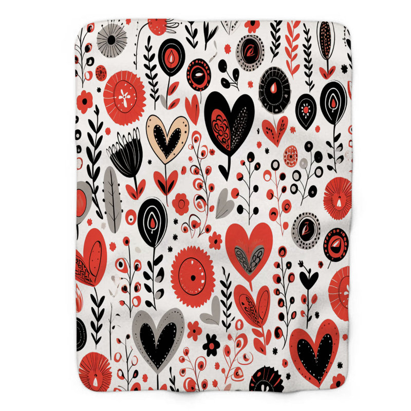 Nordic Love Patterns - 1 pièce Sherpa Premium, Grand lit