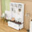 Wooden Hall Tree with Storage Drawers, Shelves, Hooks and Bench-1939102181