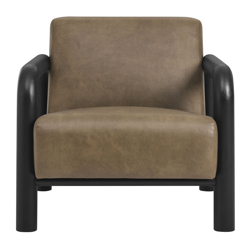 Fauteuil d'appoint en cuir Sereno Sereno, Champignon, Noir