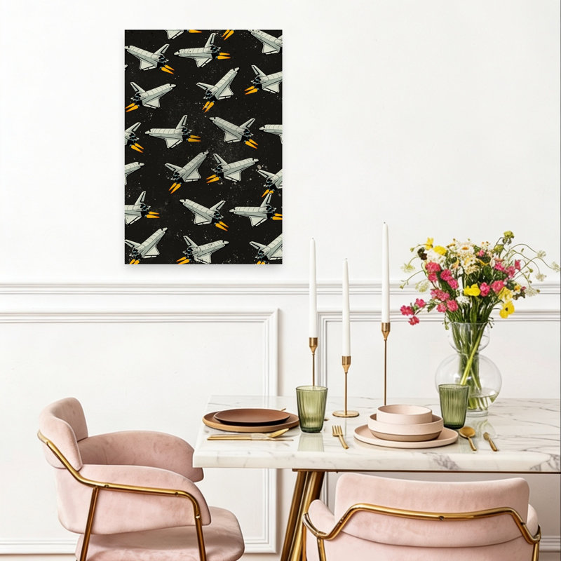 Cosmic Space Shuttles Abstract Contemporary Landscape Nature, art mural