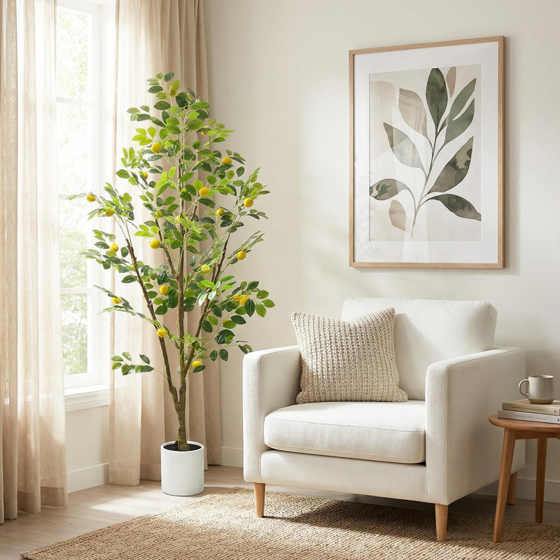 Faux Plant, 150cm H x 40cm W x 40cm D, White