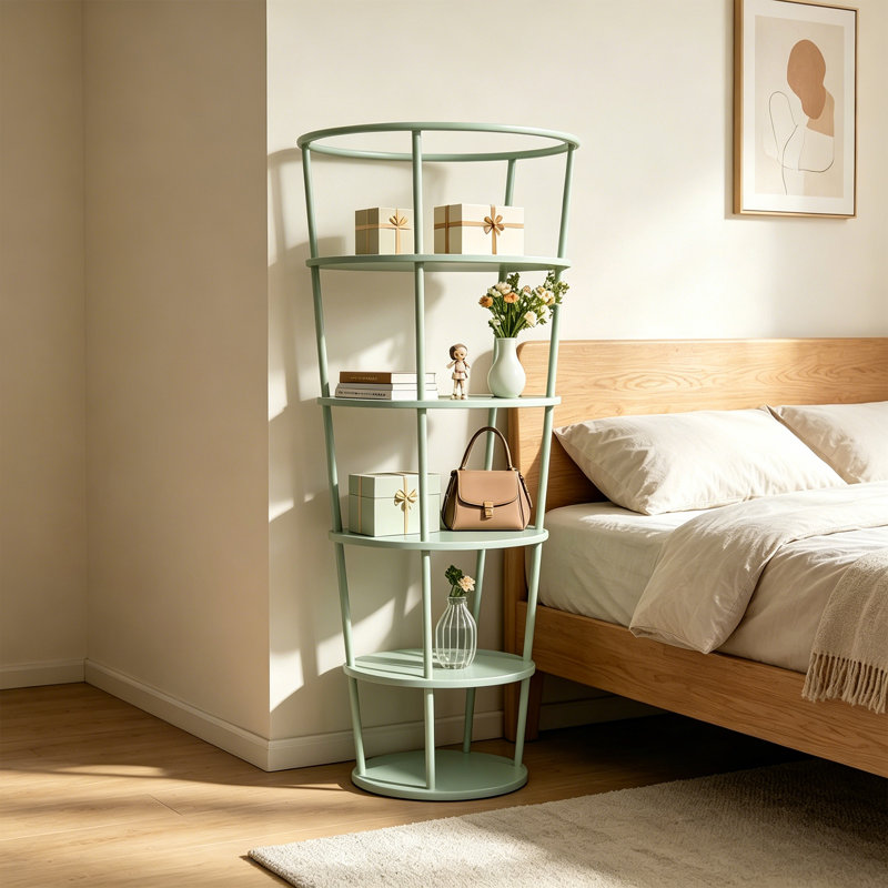 Light Green 5 Tier Display Shelf, (5 Shelves)  59.06"H x 23.62"W x 23.62"D