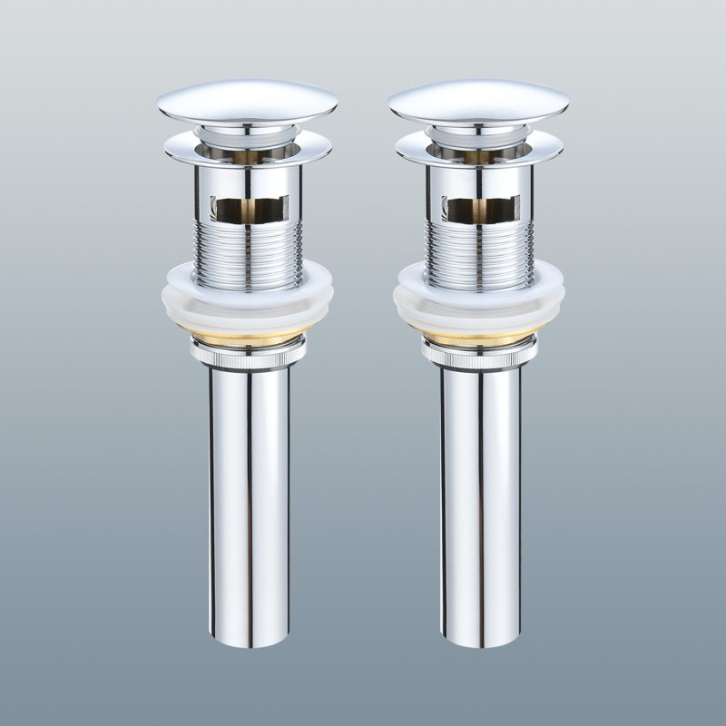 Bathroom Sink Stainless Steel Pop Up Drain With Overflow(2 Pcs), Chrome