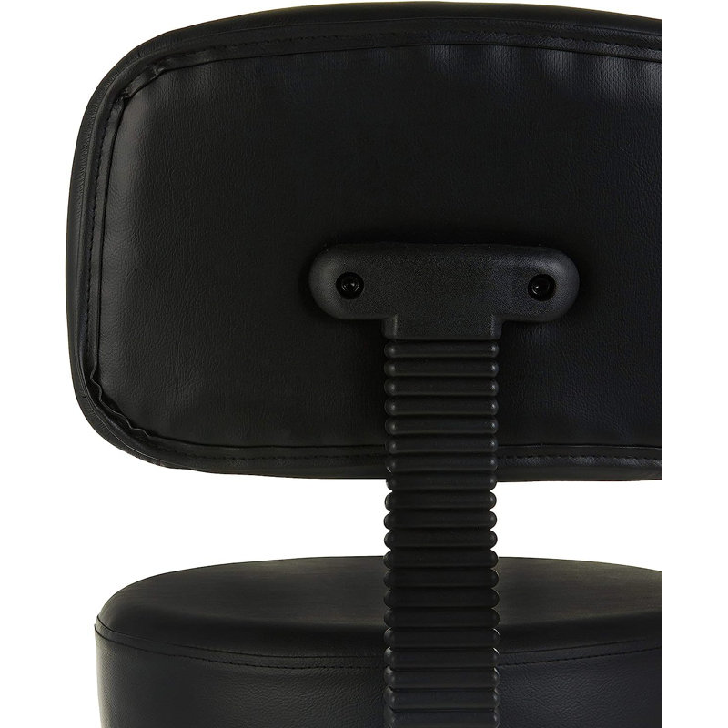 Tabouret de bar spa à dessin réglable multi-usages avec repose-pieds et roulettes - noir