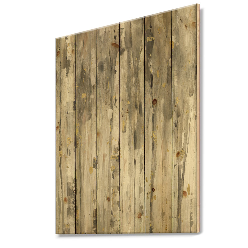 La forêt grise moderne III - impression campagnarde sur bois de pin naturel, H 46 po x l 36 po x P 1,5 po