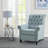 Bridin 32.25"W Upholstered Manual Push Back Recliner Chair with Nailheads, Light Blue-1747800440