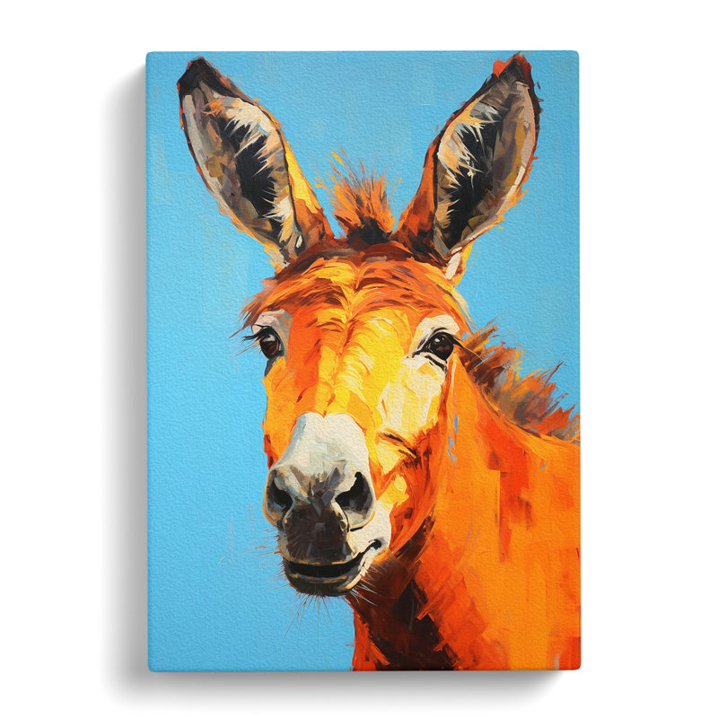 Donkey Gestural No.3 - Wrapped Canvas, 76cm H x 50cm W x 3cm D