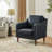 Almetia Vegan Leather Armchair with Solid Wood Legs-1275716214