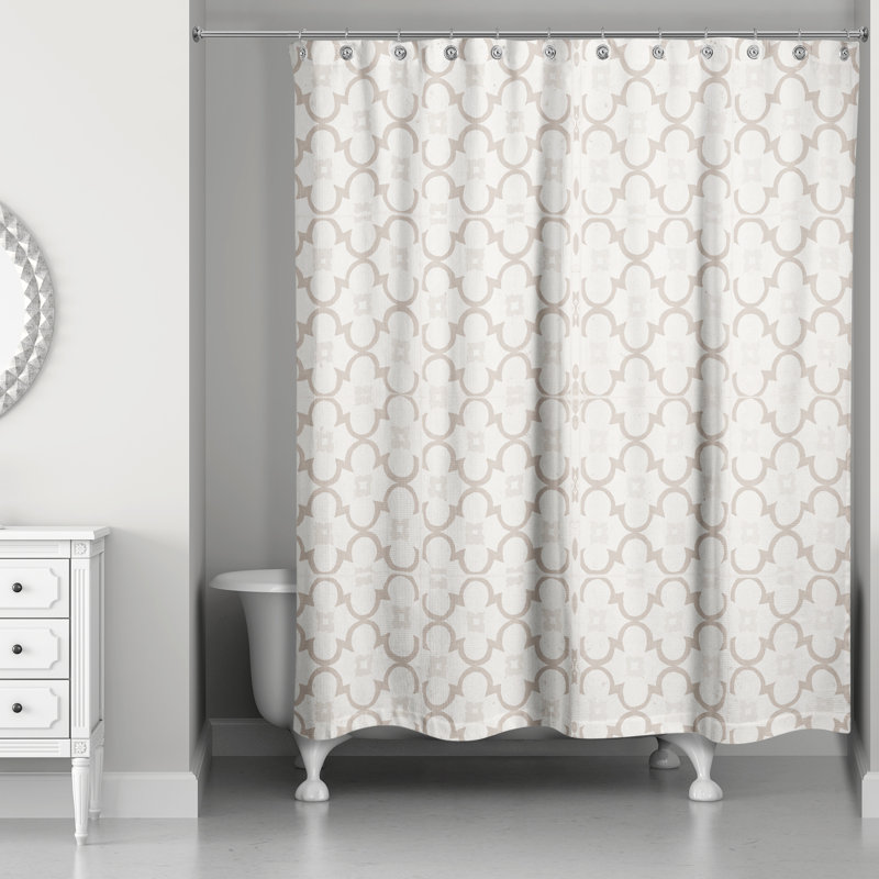 Rideau de douche simple Alondria, Brun clair