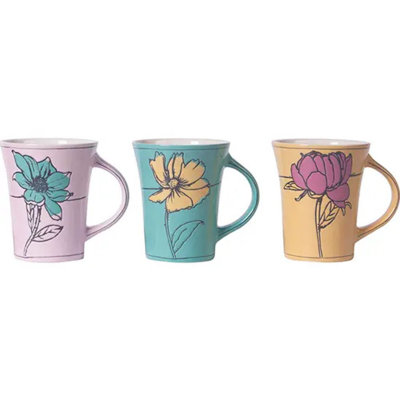 Modern Floral Mug Set