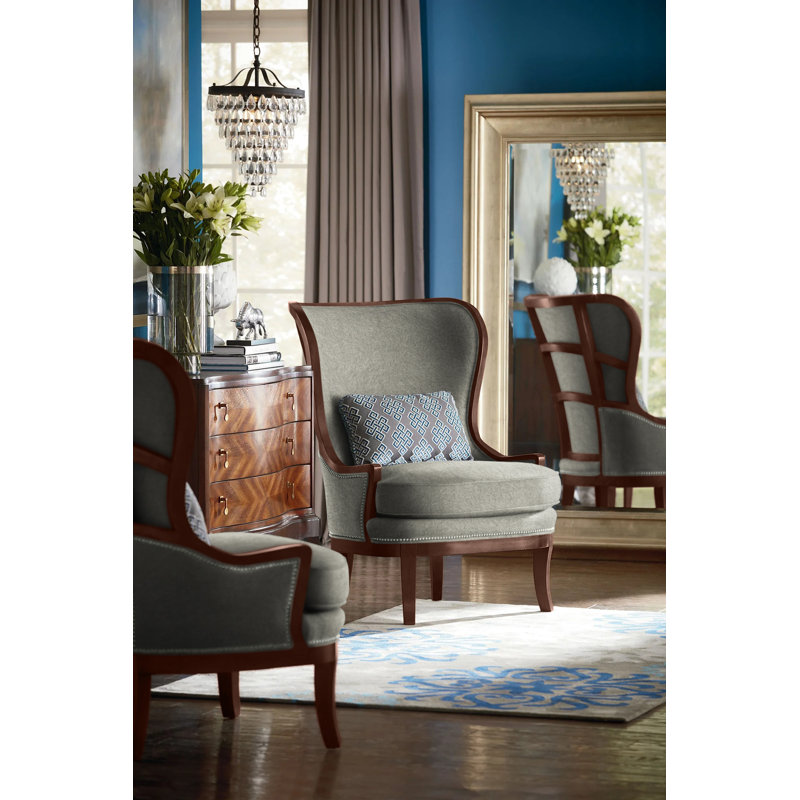 Fauteuil à oreilles 32,5 po Lawson, 9508 Poplpropylène sable / oléfine, Noyer, Nickel