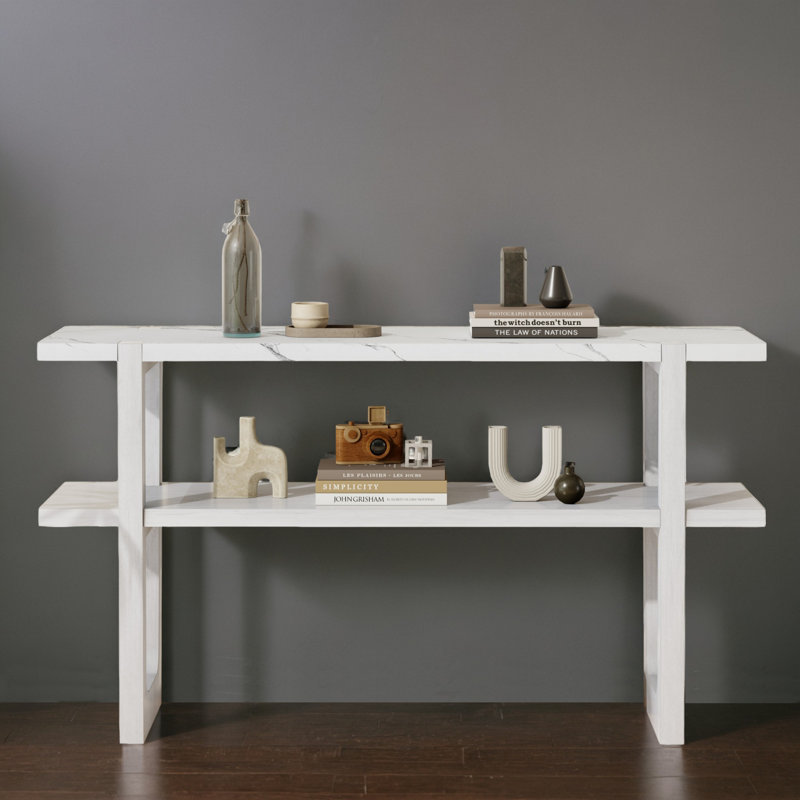 Table d'appoint 54 po pour vestibule, Blanc antique