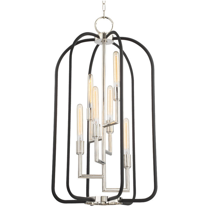 Angler Chandelier, Polished Nickel