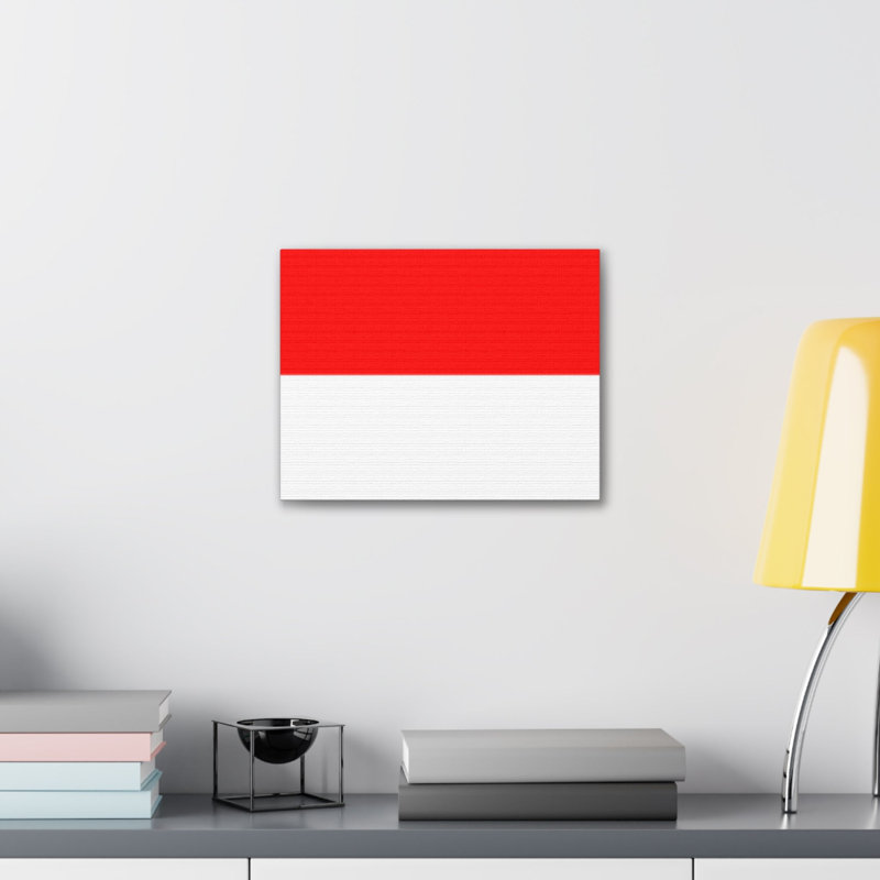 "Drapeau du pays indonésien" sur toile, H 24 po x l 30 po