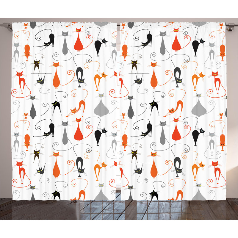 Asoghig Semi Sheer Curtain Pair, 54" W x 84" L