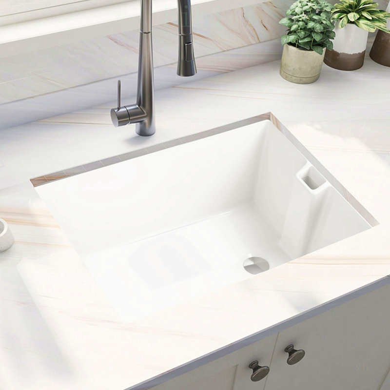 Évier de cuisine à cuve simple en céramique durable avec surface résistante aux égratignures et conception facile à nettoyer, parfait pour les cuisines modernes