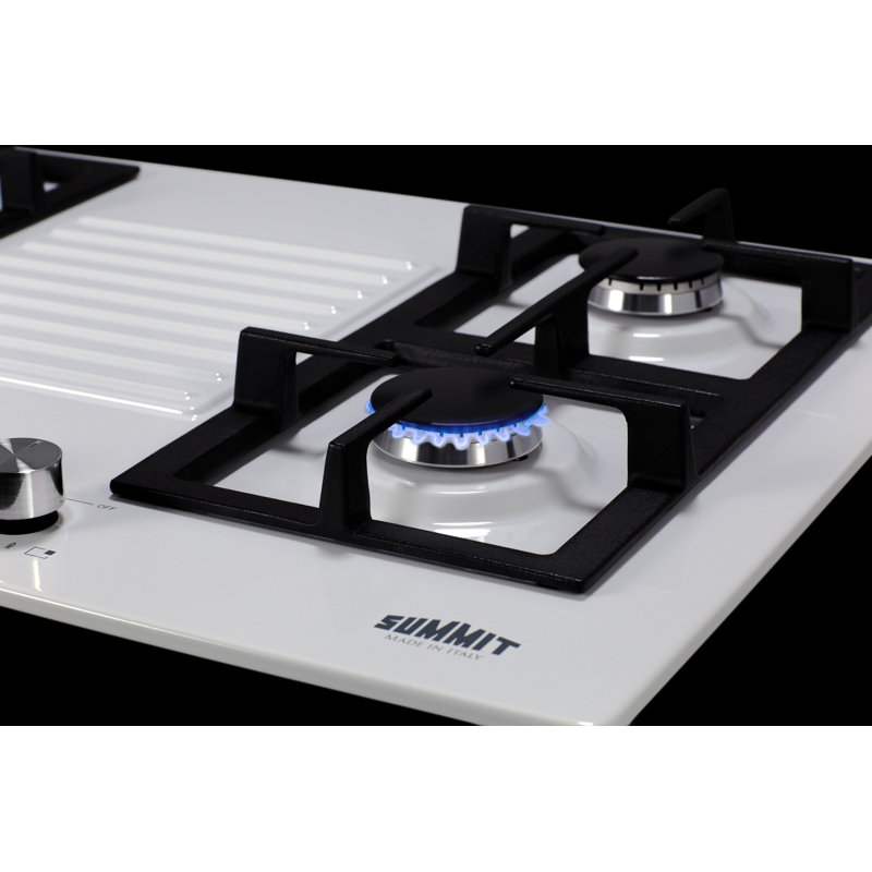 Summit Appliance 30" White Gas 4 Burner Cooktop