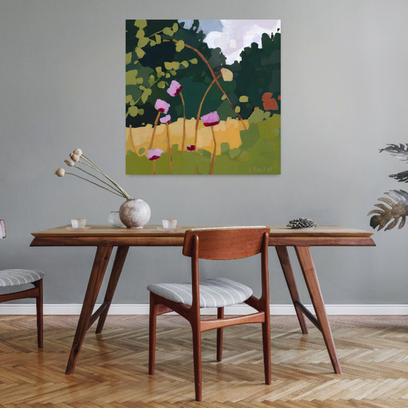 Thistles, paysage contemporain abstrait, art naturel, H 32 po x l 32 po