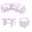 Ensemble de canapé d'extérieur en rotin 6 pièces avec rangement réglable, table réglable et table en verre trempé 6 pièces-1336840527-1336840517