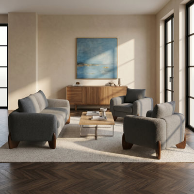 Ensemble de canapé modulaire moderne 3 pièces avec causeuse et 2 fauteuils pour le salon