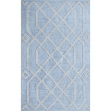Cable Geometric Handwoven Blue Indoor / Outdoor Use Area Rug