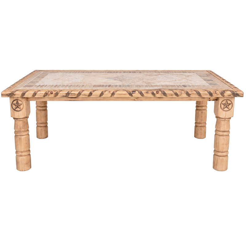 Rustic Stone Inlay Star Dining Table