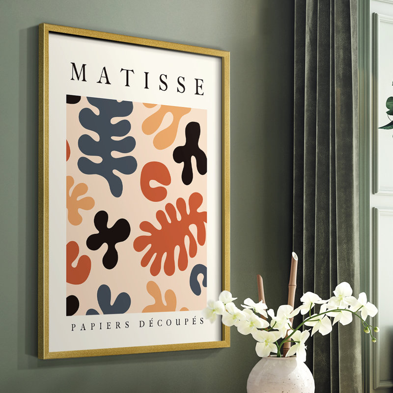 Matisse CDVI, reproduction encadrée - bois massif, Cadre doré simple, H 10 po x l 8 po