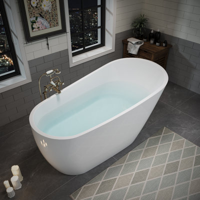 60'' x 31.5'' Freestanding Soaking Acrylic Bathtub