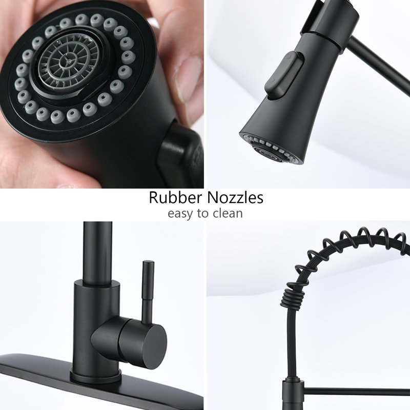Robinet de cuisine à poignée simple avec accessoires
